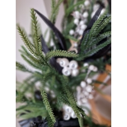 Duży wieniec zimowy świąteczny na drzwi Black & White